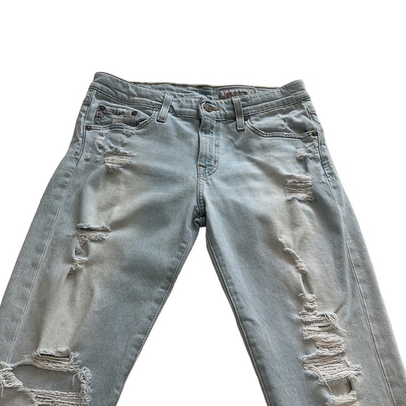 AG | Adriano Goldschmied Light Wash Distressed Ex Boyfriend Slim Jeans - Size 27 - Picture 4 of 15